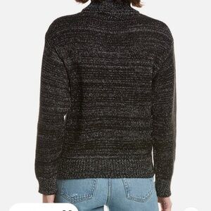 NWT JOE'S JEANS Black & Metallic Silver Knit Turtleneck Long Sleeve Sweater - XS